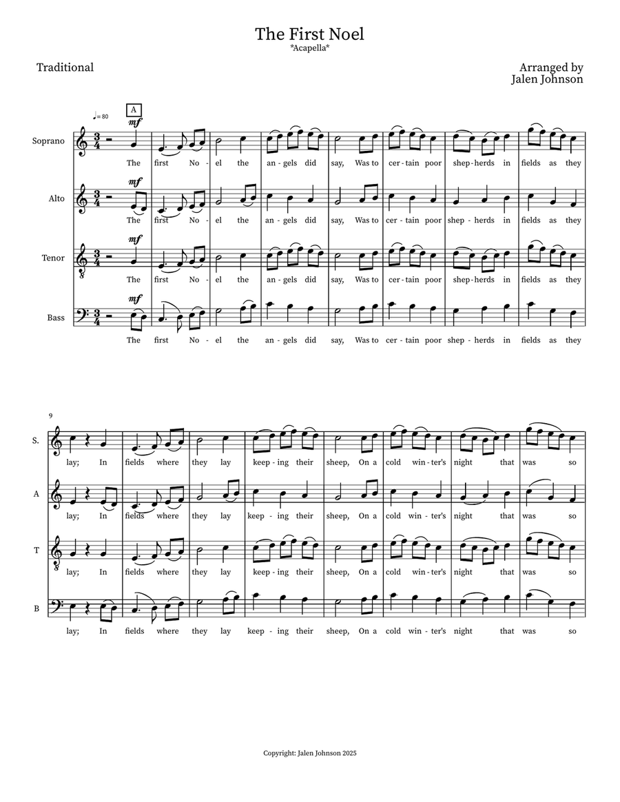 The First Noel The First Noel 4-Part scores gallery preview page 1