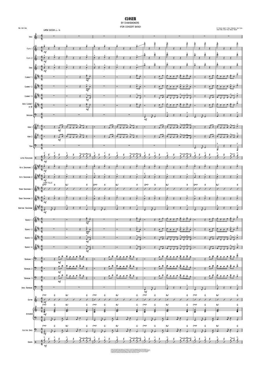 Closer Closer Concert Band scores gallery preview page 1