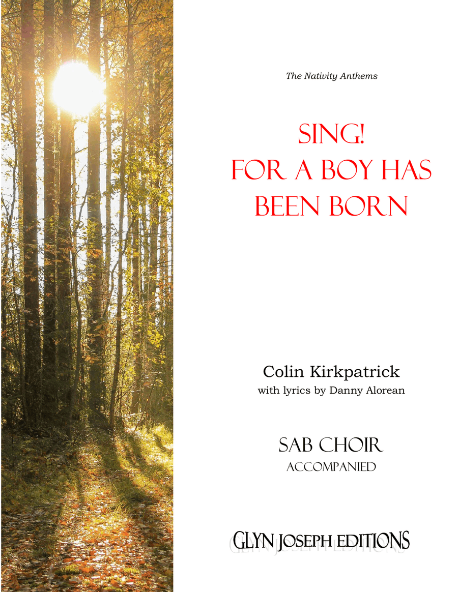 Sing! For a Boy has Been Born (SAB accompanied) 3-Part scores gallery preview page 1