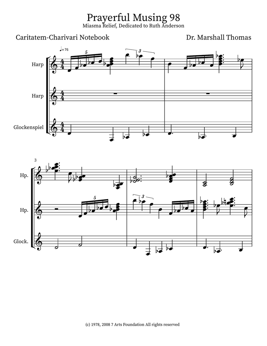 Prayerful Musing 98 Prayerful Musing 98 Small Ensemble scores gallery preview page 1