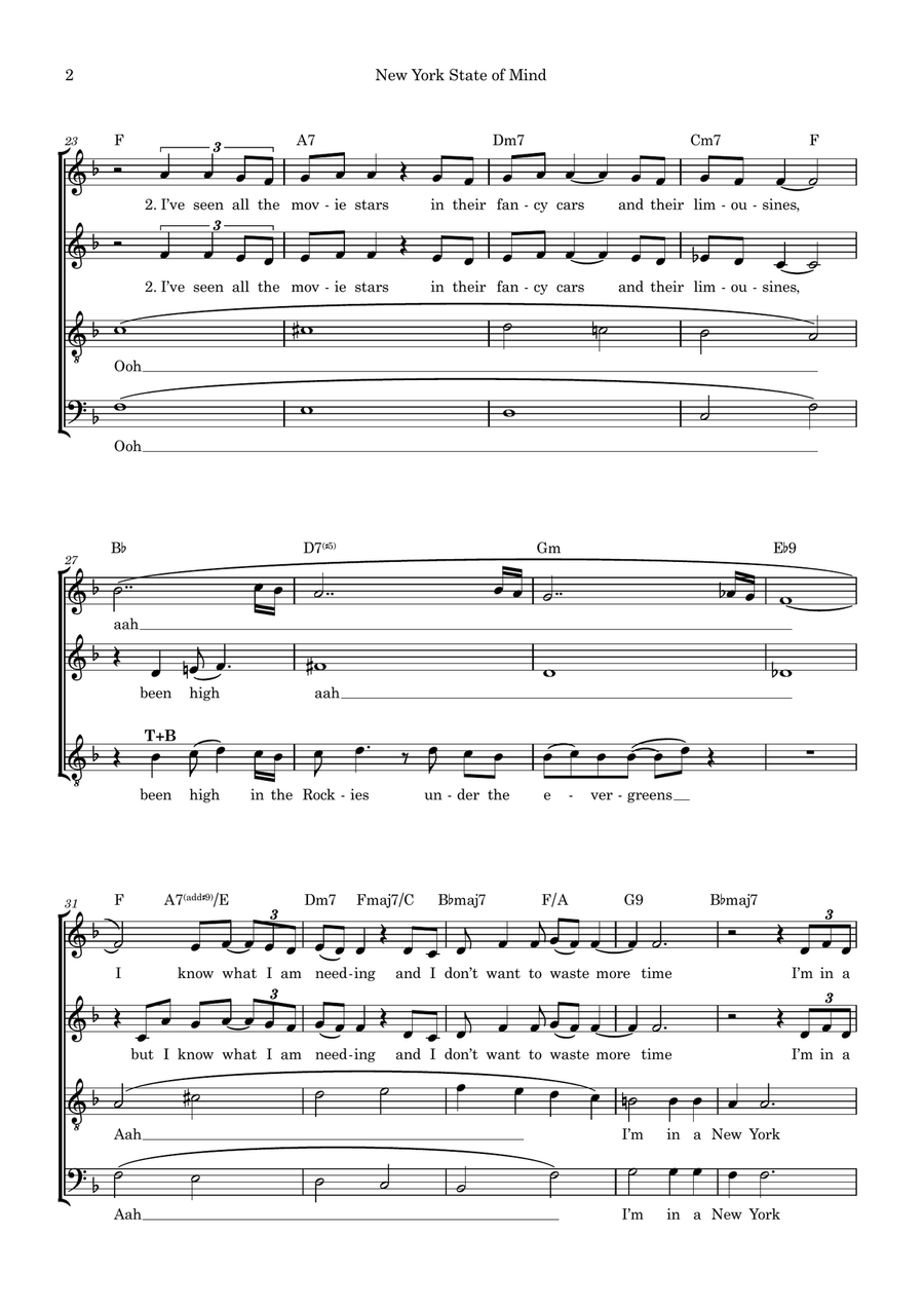 New York State Of Mind New York State Of Mind 4-Part scores gallery preview page 2
