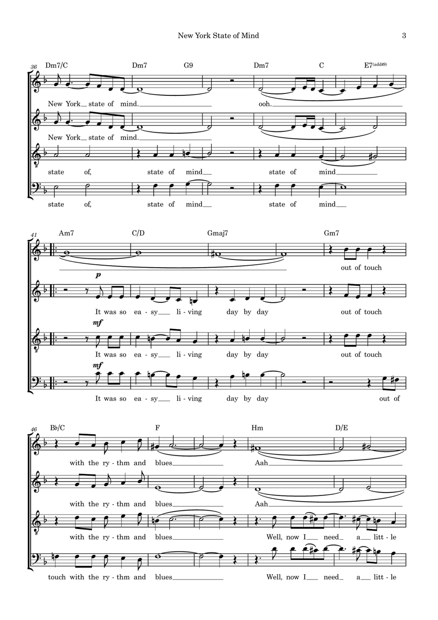 New York State Of Mind New York State Of Mind 4-Part scores gallery preview page 3