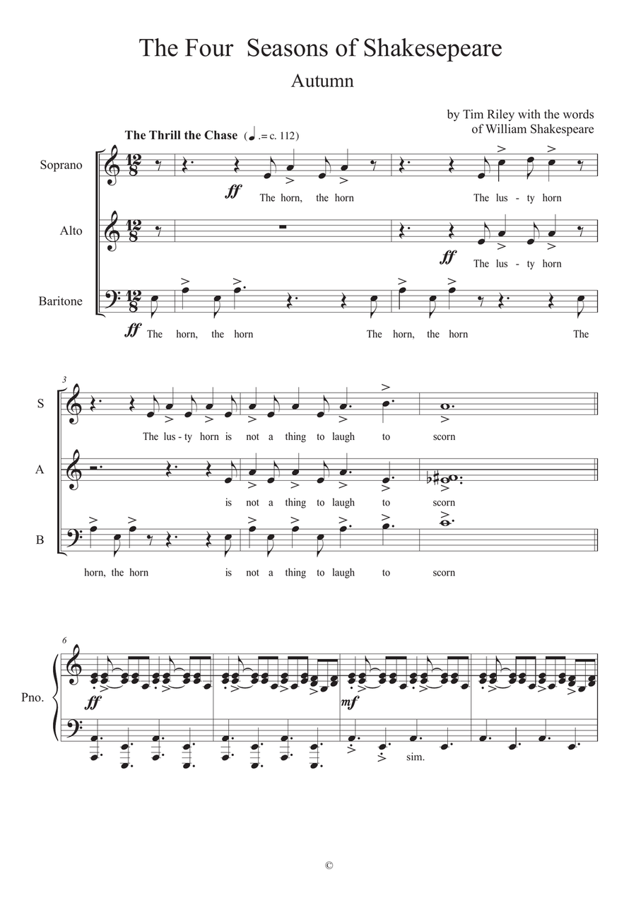 The Four Seasons of Shakespeare (SAAB) 3-Part scores gallery preview page 5