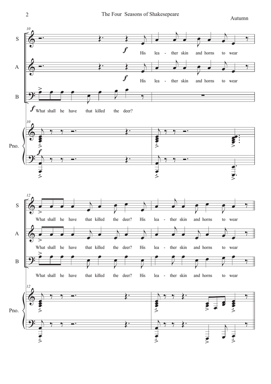 The Four Seasons of Shakespeare (SAAB) 3-Part scores gallery preview page 6