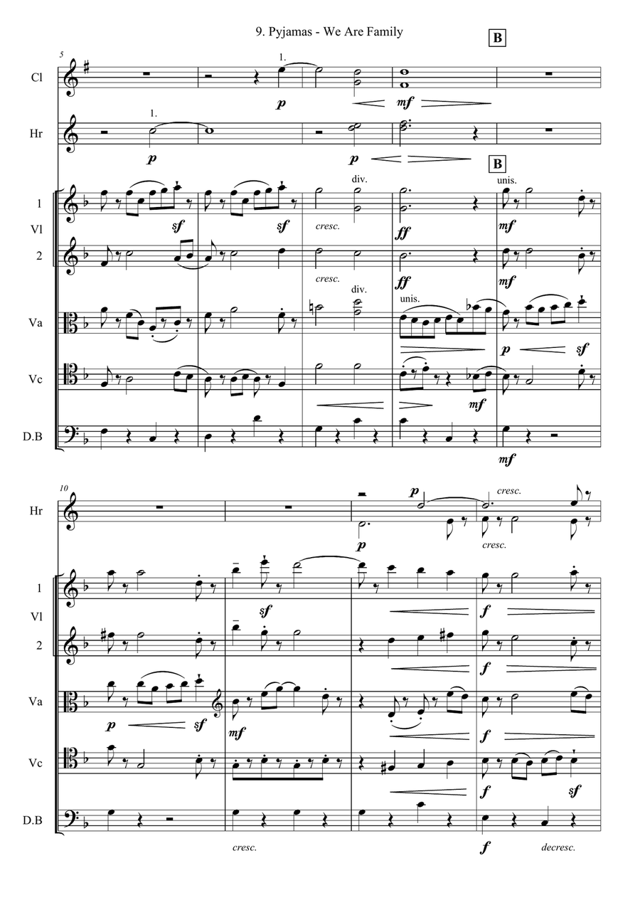 Pyjamas - We Are Family Pyjamas - We Are Family Chamber Orchestra scores gallery preview page 2