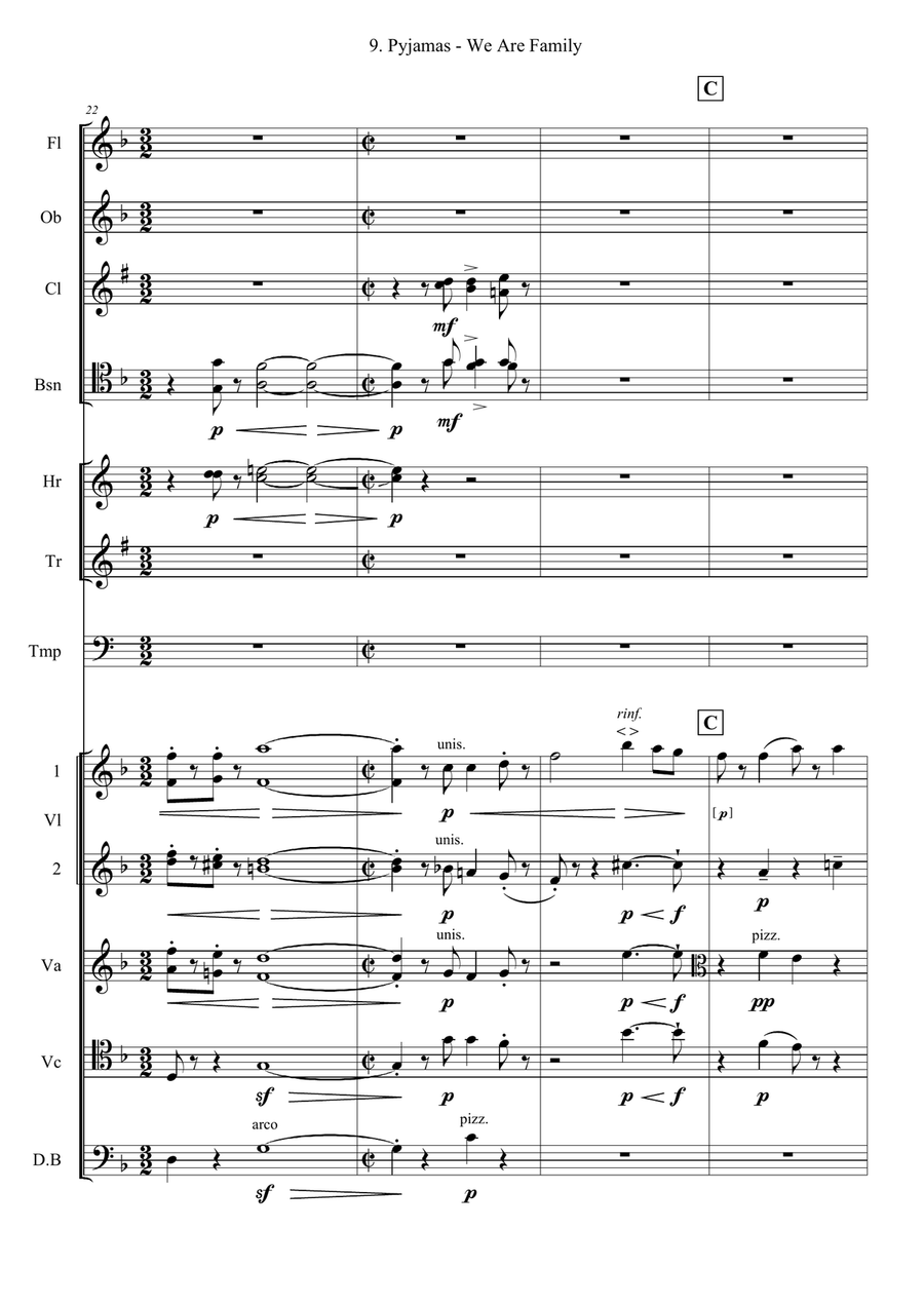 Pyjamas - We Are Family Pyjamas - We Are Family Chamber Orchestra scores gallery preview page 5