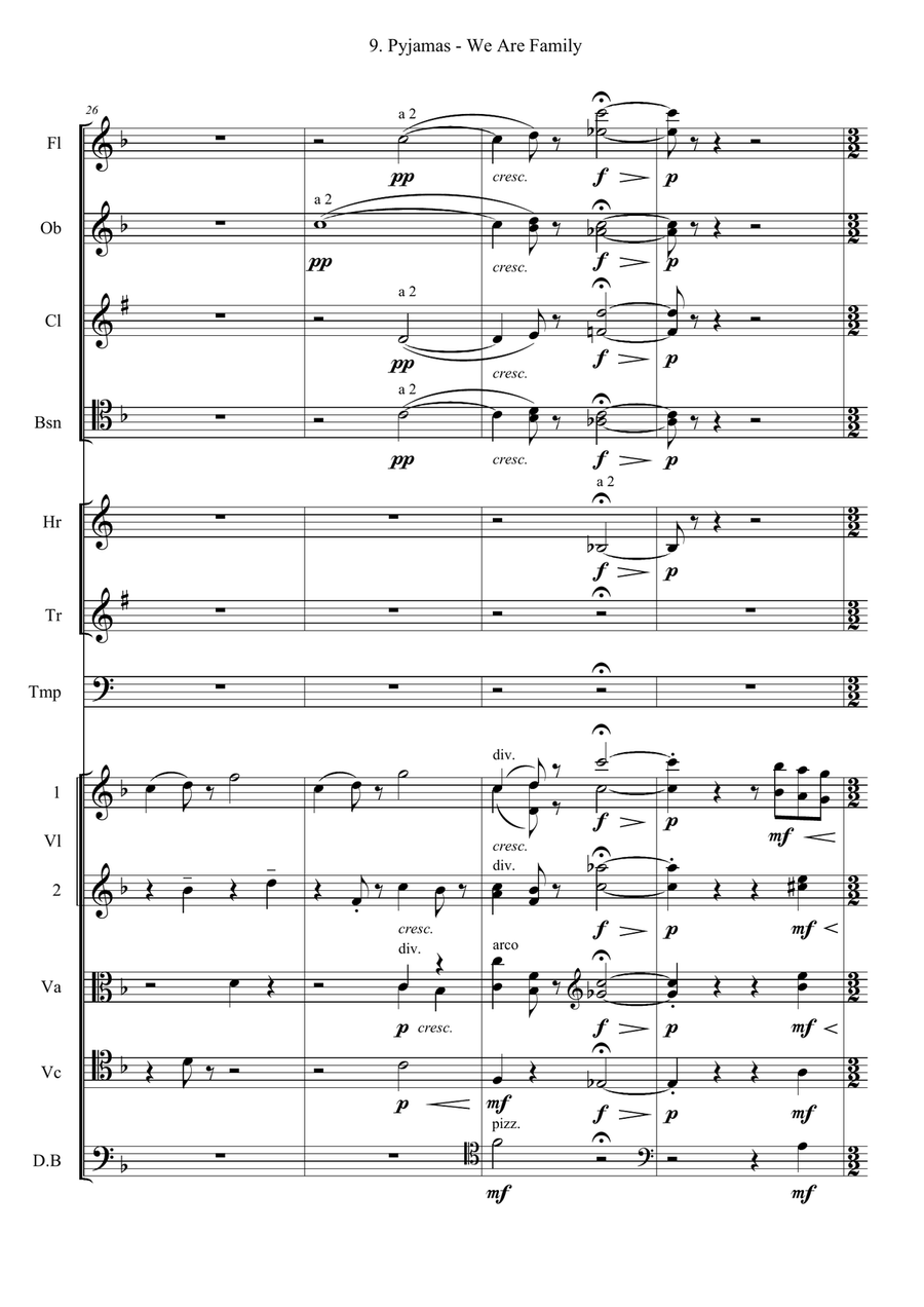Pyjamas - We Are Family Pyjamas - We Are Family Chamber Orchestra scores gallery preview page 6