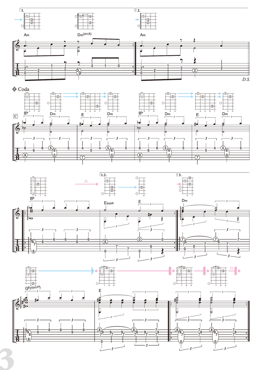 Tchaikovsky : Swan Lake [for solo acoustic guitar] Acoustic Guitar scores gallery preview page 3