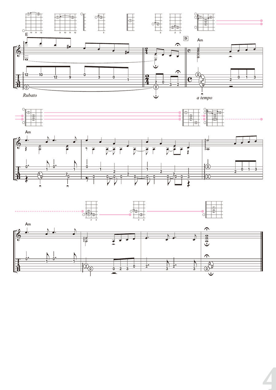 Tchaikovsky : Swan Lake [for solo acoustic guitar] Acoustic Guitar scores gallery preview page 4