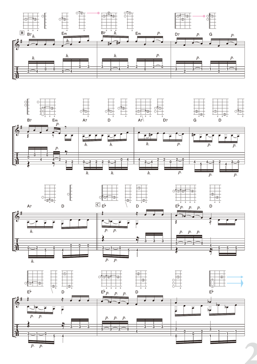 Tchaikovsky : Ouverture miniature - from “The Nutcracker Suite” [for solo acoustic guitar] Acoustic Guitar scores gallery preview page 2