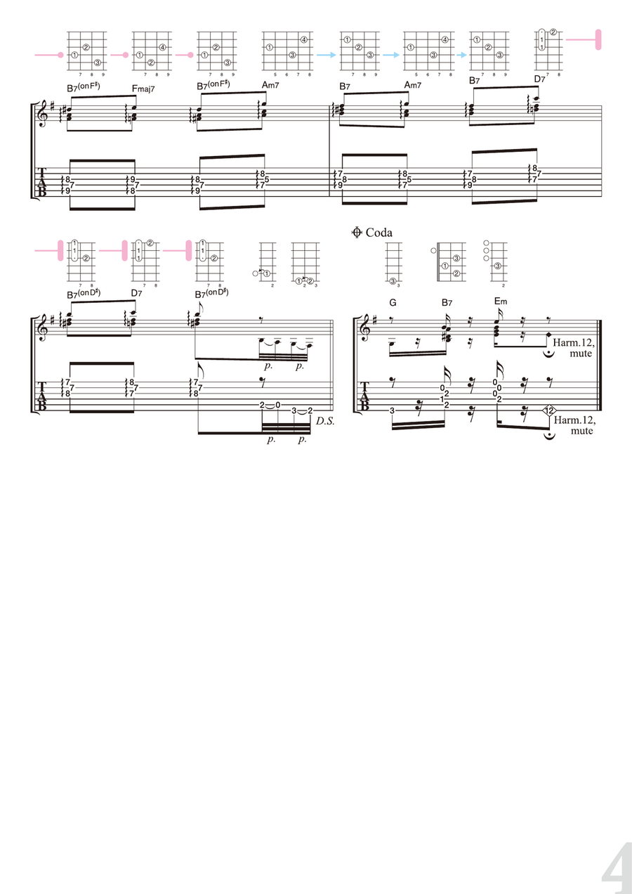 Tchaikovsky : Danse de la Fée-Dragée - from “The Nutcracker Suite” [for solo acoustic guitar] Acoustic Guitar scores gallery preview page 4