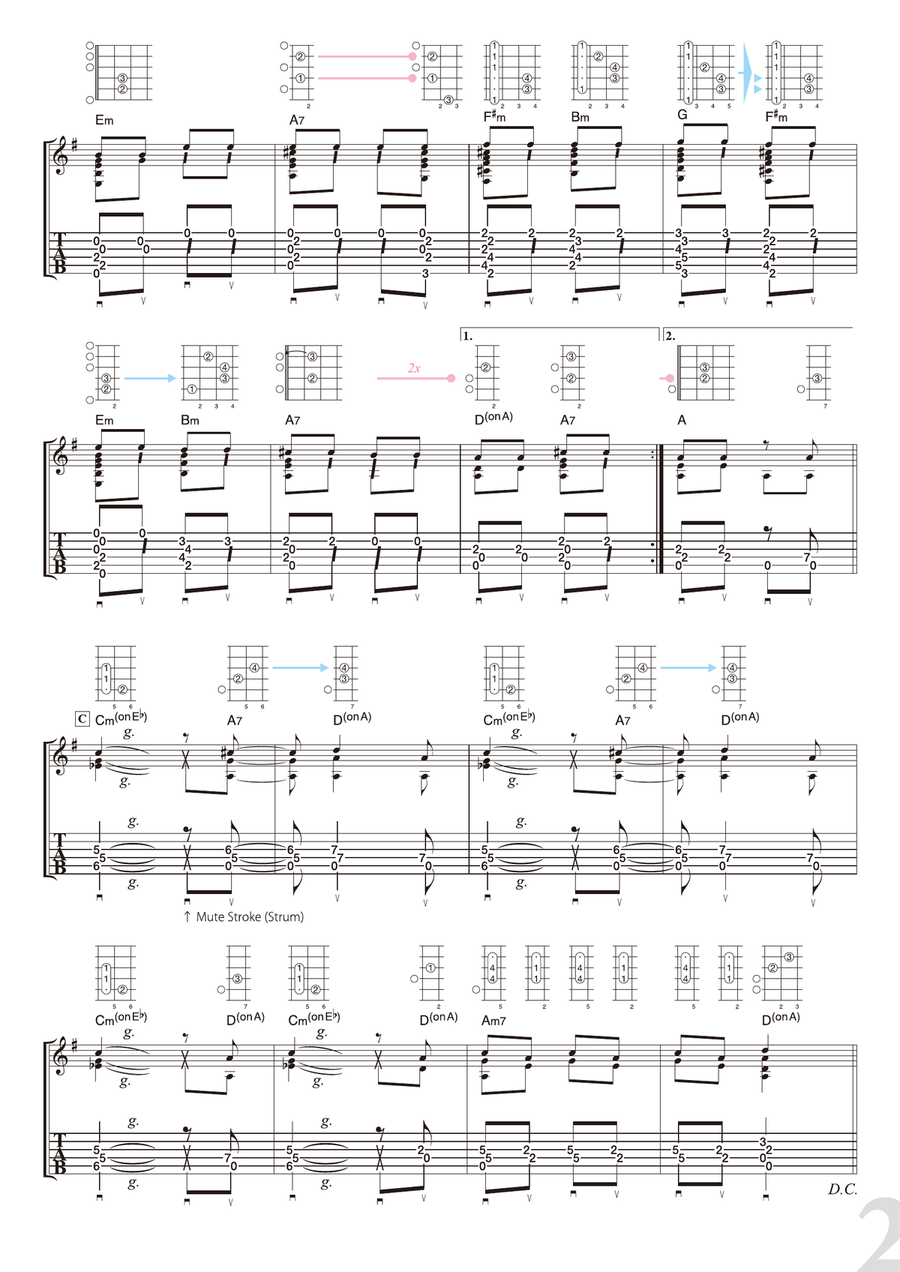 Tchaikovsky : Trépak - from “The Nutcracker Suite” [for solo acoustic guitar] Acoustic Guitar scores gallery preview page 2
