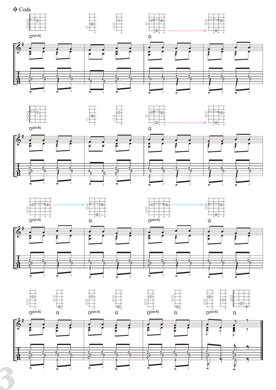 Tchaikovsky : Trépak - from “The Nutcracker Suite” [for solo acoustic guitar] Acoustic Guitar scores gallery preview page 3