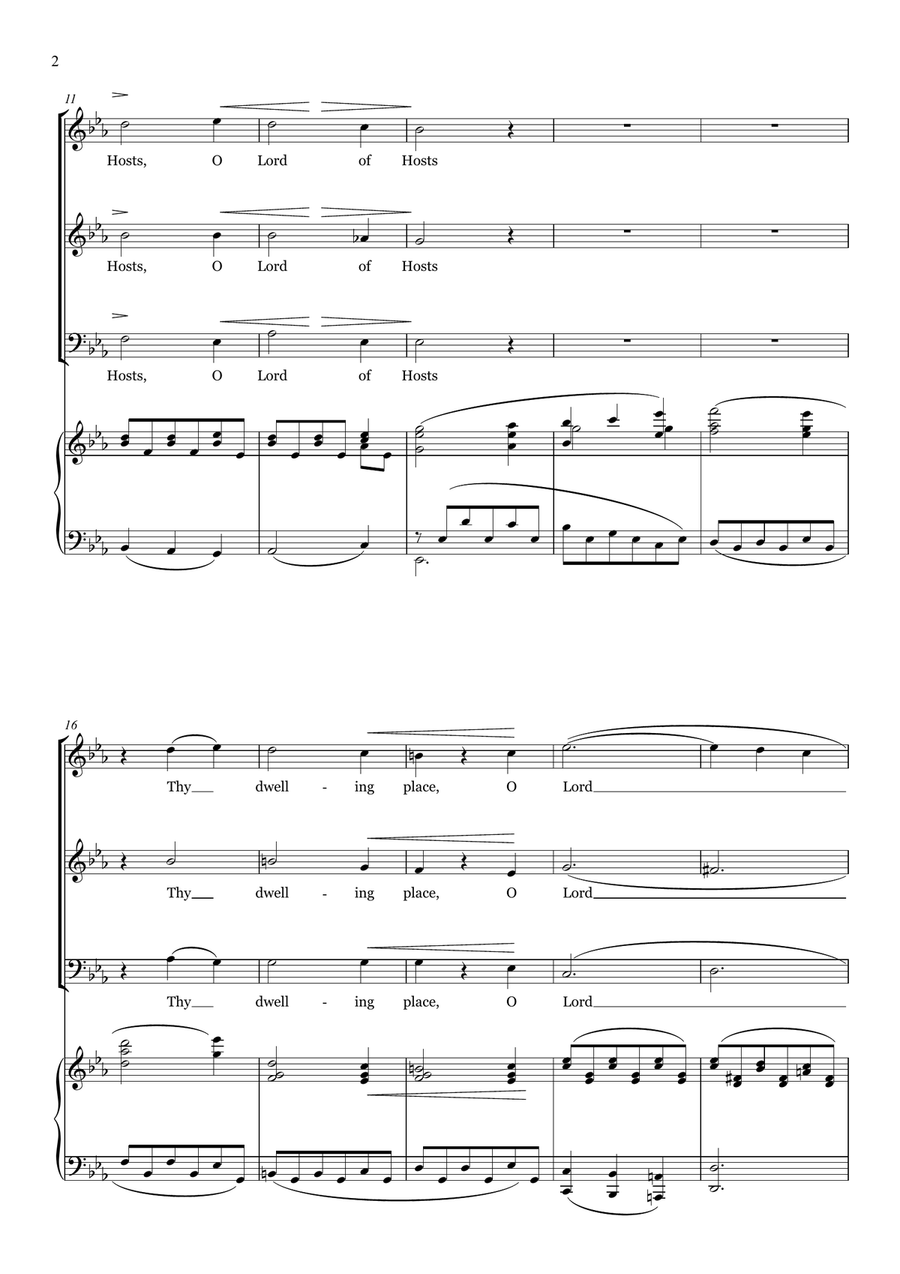 How Lovely is Thy Dwelling Place (SABar & piano) 3-Part scores gallery preview page 2