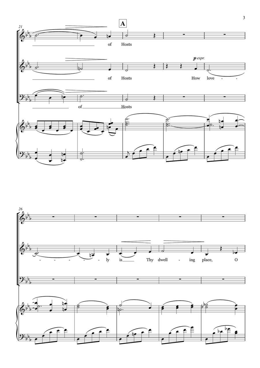 How Lovely is Thy Dwelling Place (SABar & piano) 3-Part scores gallery preview page 3