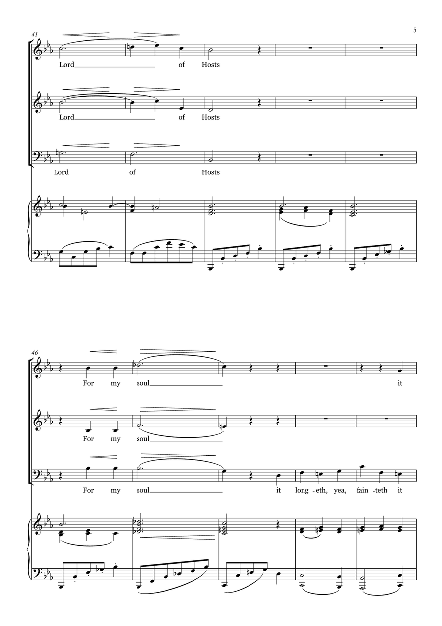 How Lovely is Thy Dwelling Place (SABar & piano) 3-Part scores gallery preview page 5