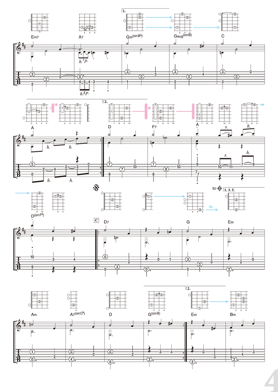 Tchaikovsky : Valse des Fleurs - from “The Nutcracker Suite” [for solo acoustic guitar] Acoustic Guitar scores gallery preview page 4