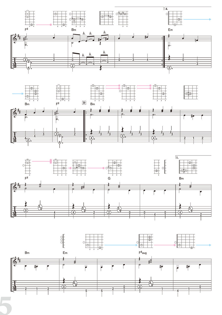 Tchaikovsky : Valse des Fleurs - from “The Nutcracker Suite” [for solo acoustic guitar] Acoustic Guitar scores gallery preview page 5