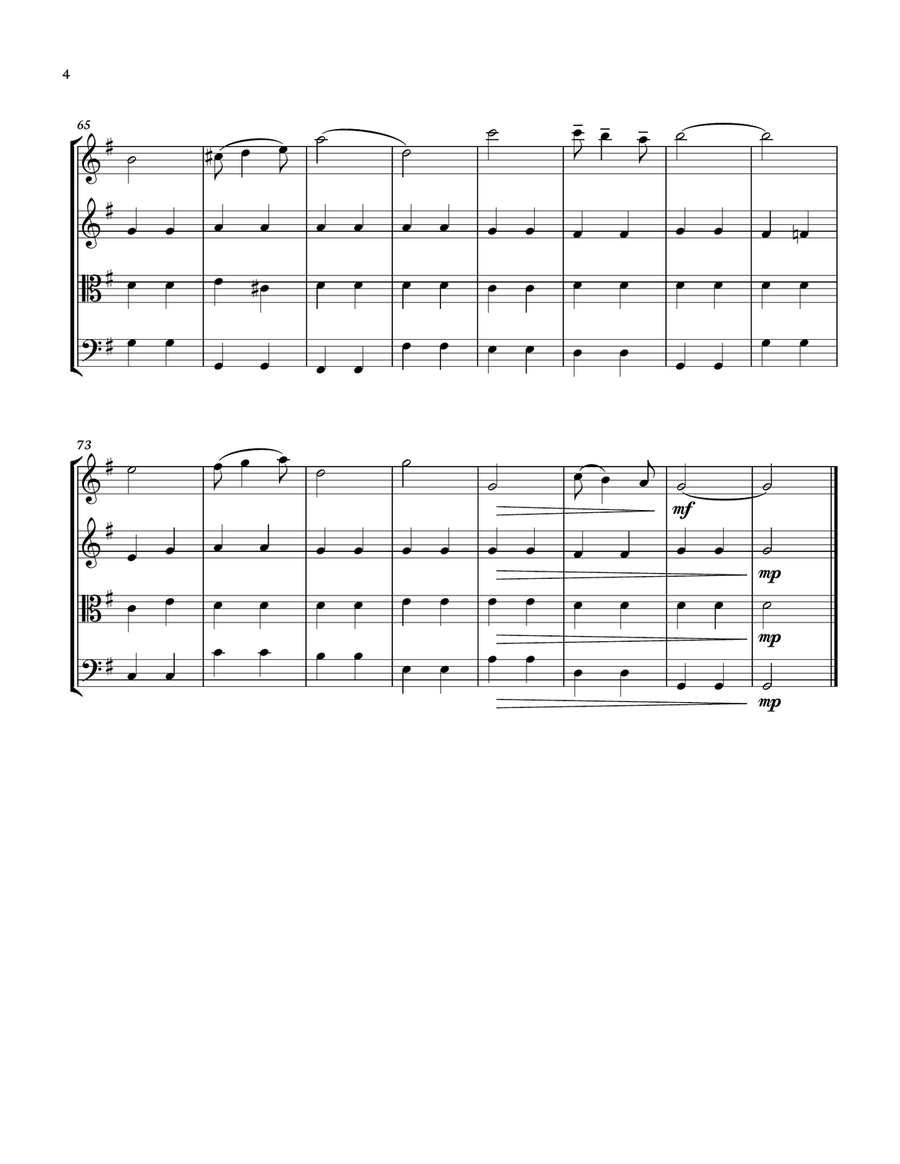 Pomp and Circumstance - String Quartet with chords - Score and parts String Quartet scores gallery preview page 4