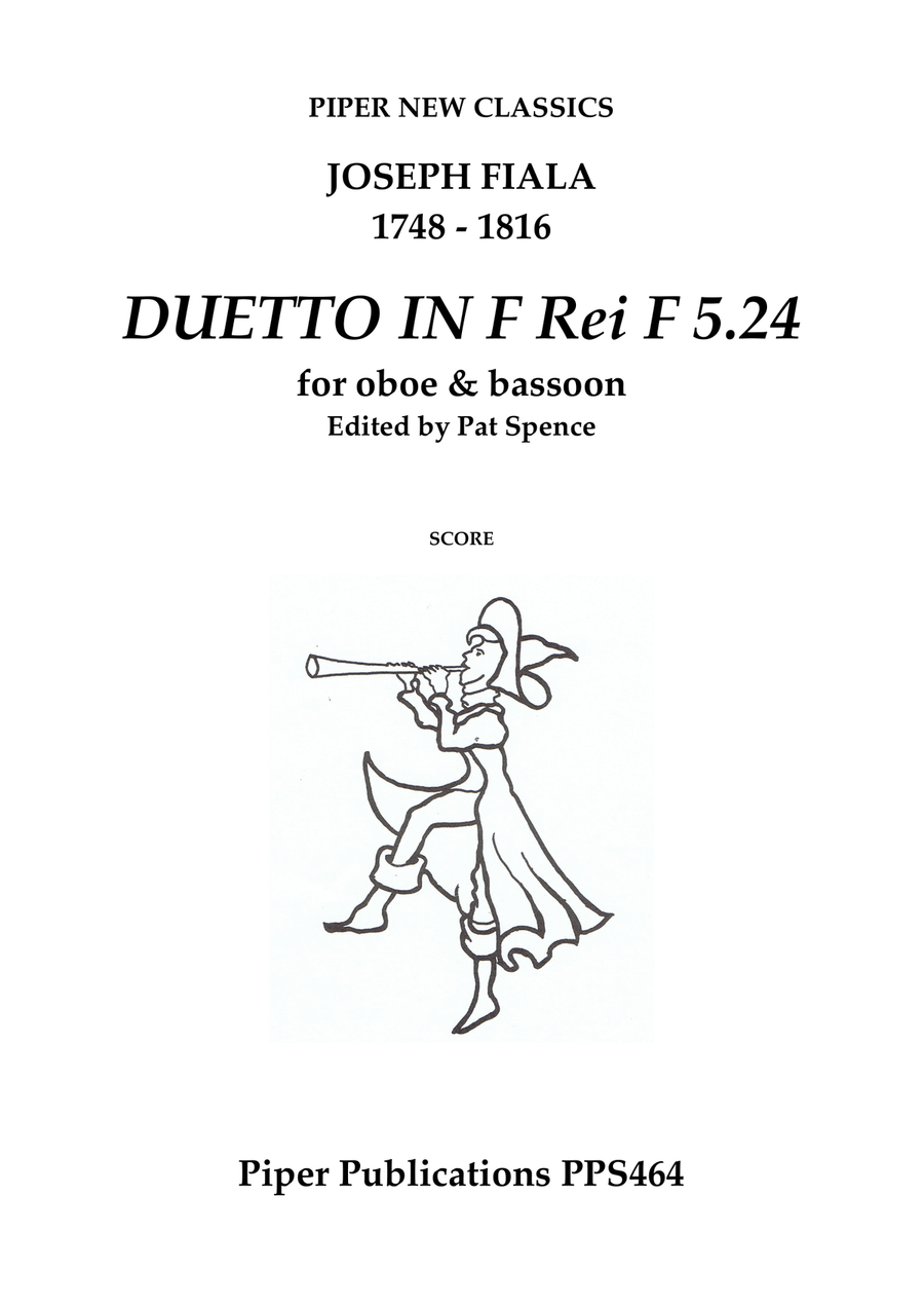 FIALA: DUETTO. IN FMAJOR FOR OBOE & BASSOON Rei F5.24 Woodwind Duet scores gallery preview page 1