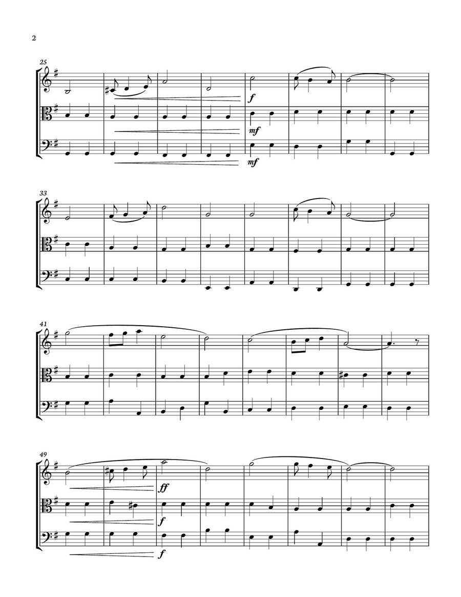 Pomp and Circumstance - String Trio with chords - Score and parts String Trio scores gallery preview page 2