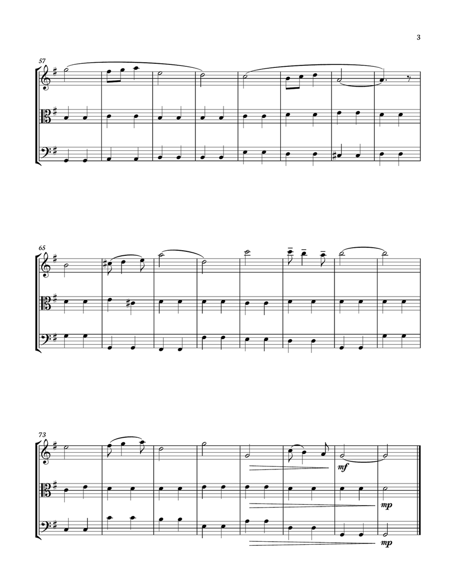 Pomp and Circumstance - String Trio with chords - Score and parts String Trio scores gallery preview page 3