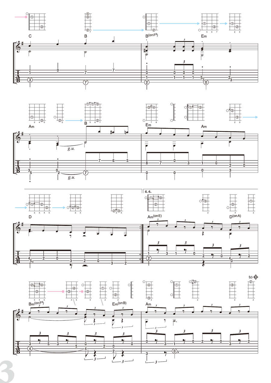 Tchaikovsky : Marche - from “The Nutcracker Suite” [for solo acoustic guitar] Acoustic Guitar scores gallery preview page 3
