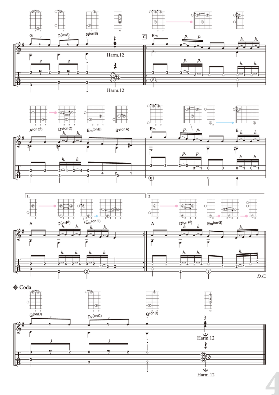 Tchaikovsky : Marche - from “The Nutcracker Suite” [for solo acoustic guitar] Acoustic Guitar scores gallery preview page 4