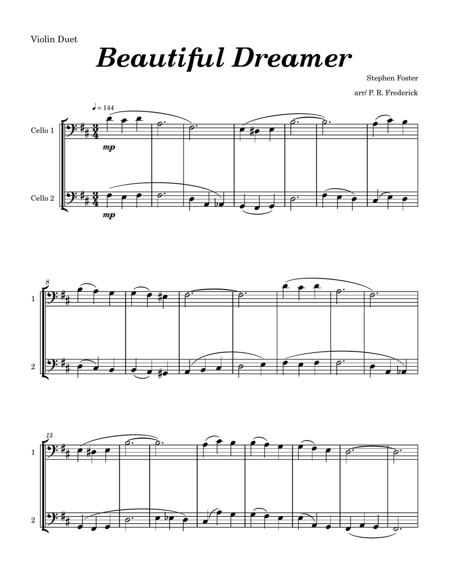 Beautiful Dreamer Beautiful Dreamer String Duet scores gallery preview page 1