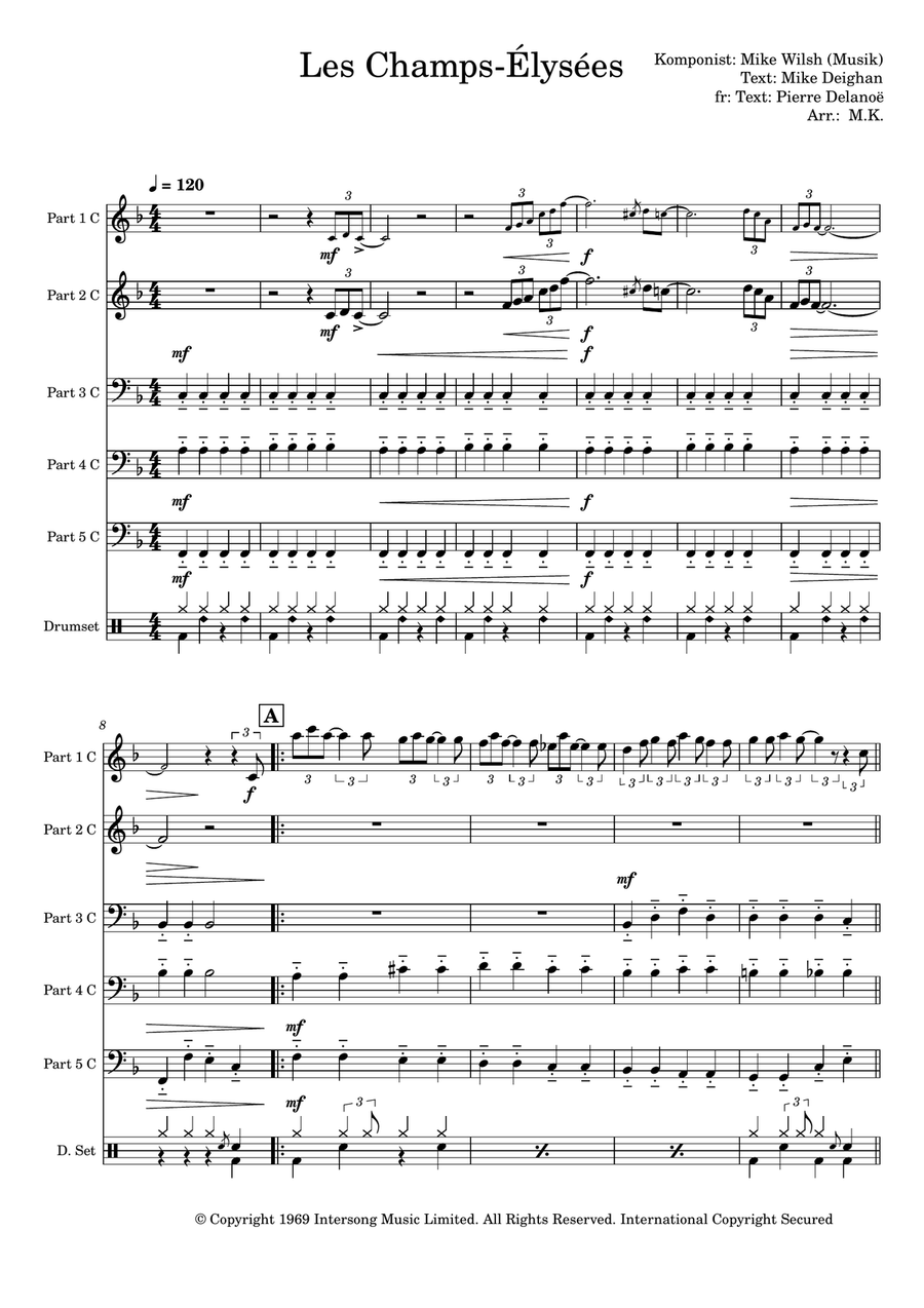 Les Champs Élysées Small Ensemble scores gallery preview page 1
