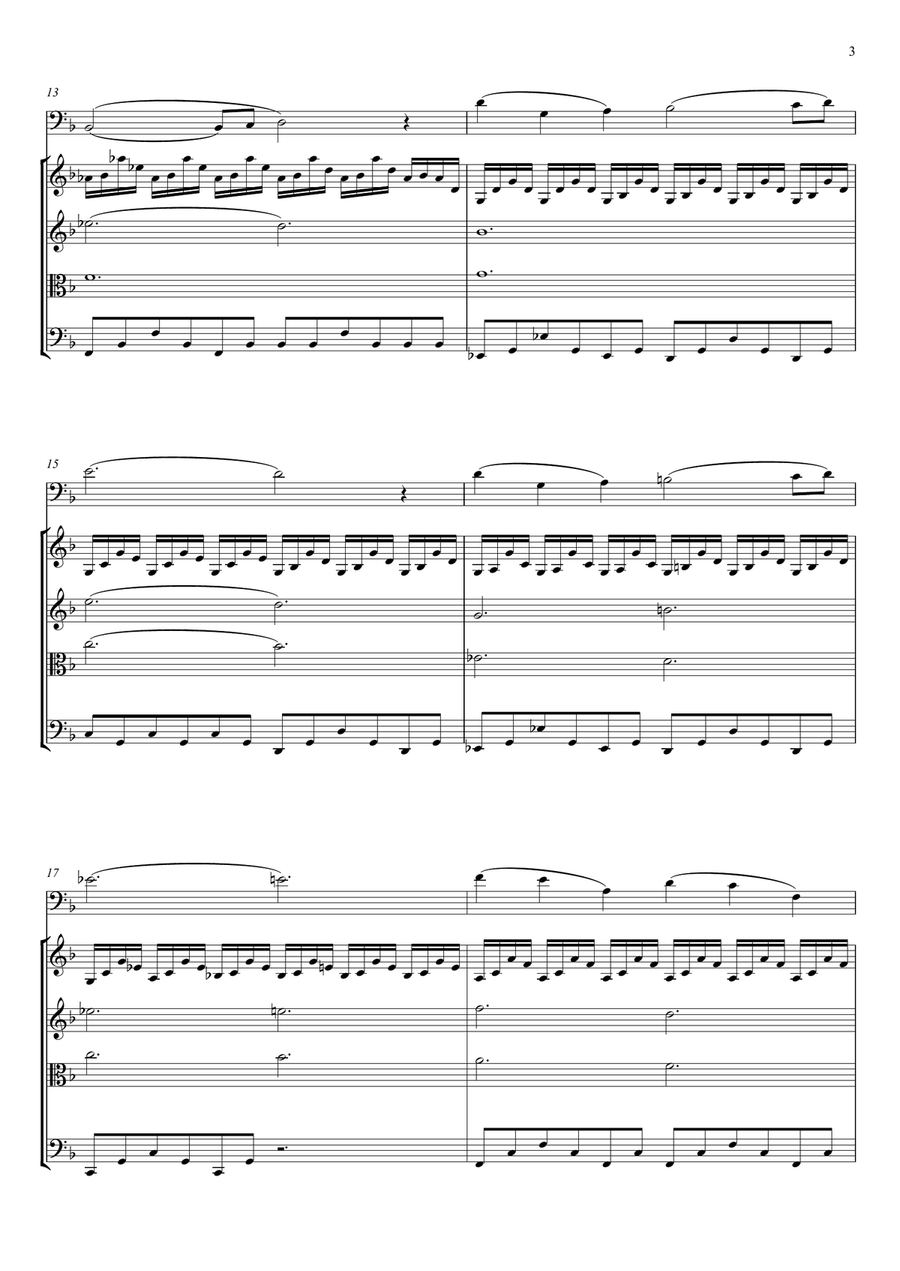 The Swan - Carnival Of The Animals - Arranged for ContraBassoon & Strings Chamber Music scores gallery preview page 3
