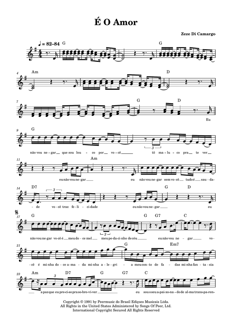 É O Amor É O Amor Piano scores gallery preview page 1
