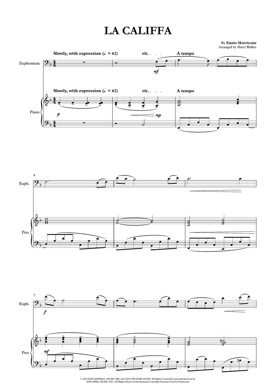 La Califfa La Califfa Euphonium scores gallery preview page 3