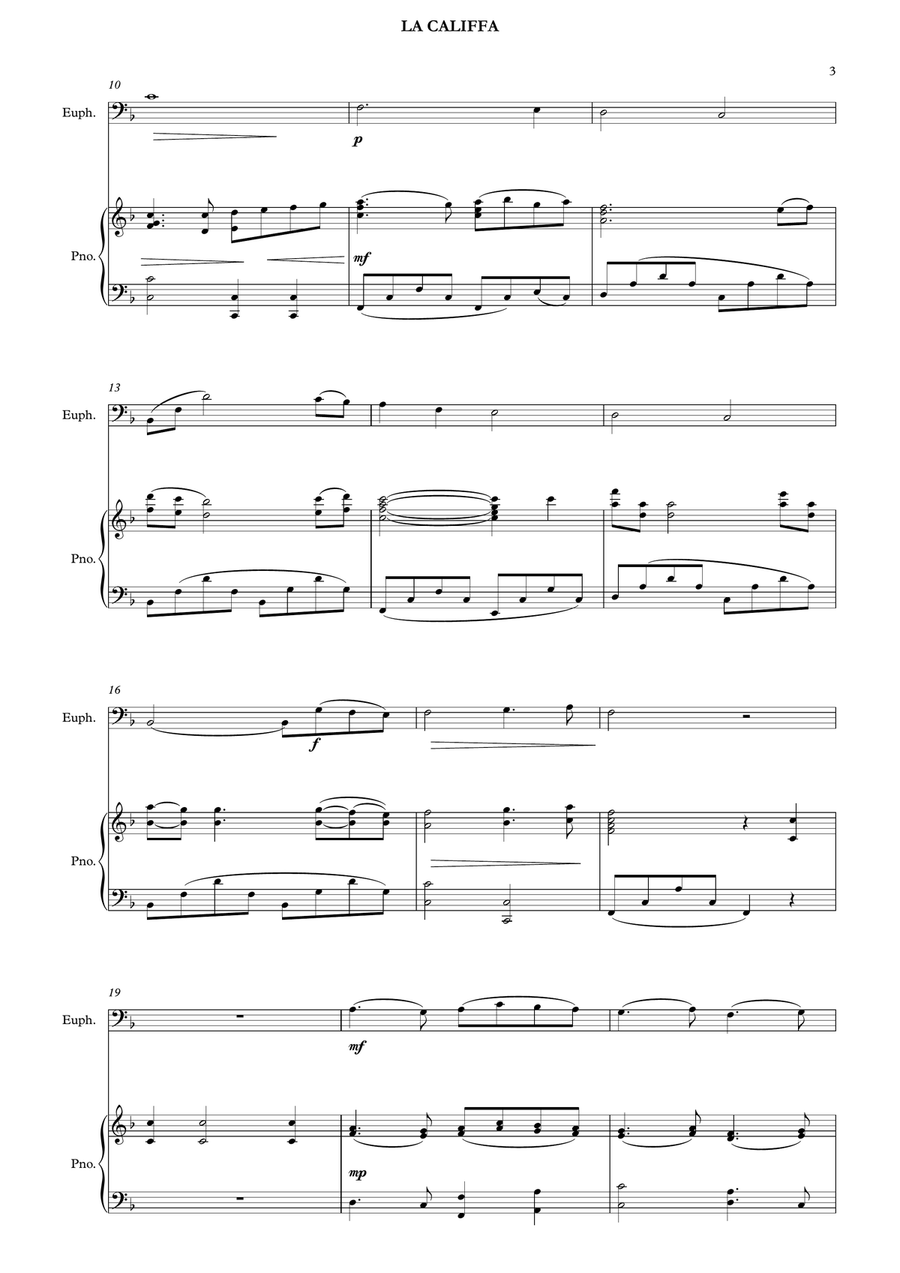 La Califfa La Califfa Euphonium scores gallery preview page 4