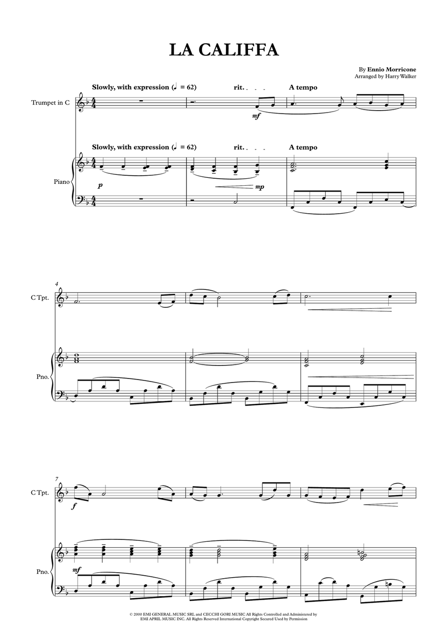 La Califfa La Califfa C Trumpet scores gallery preview page 3