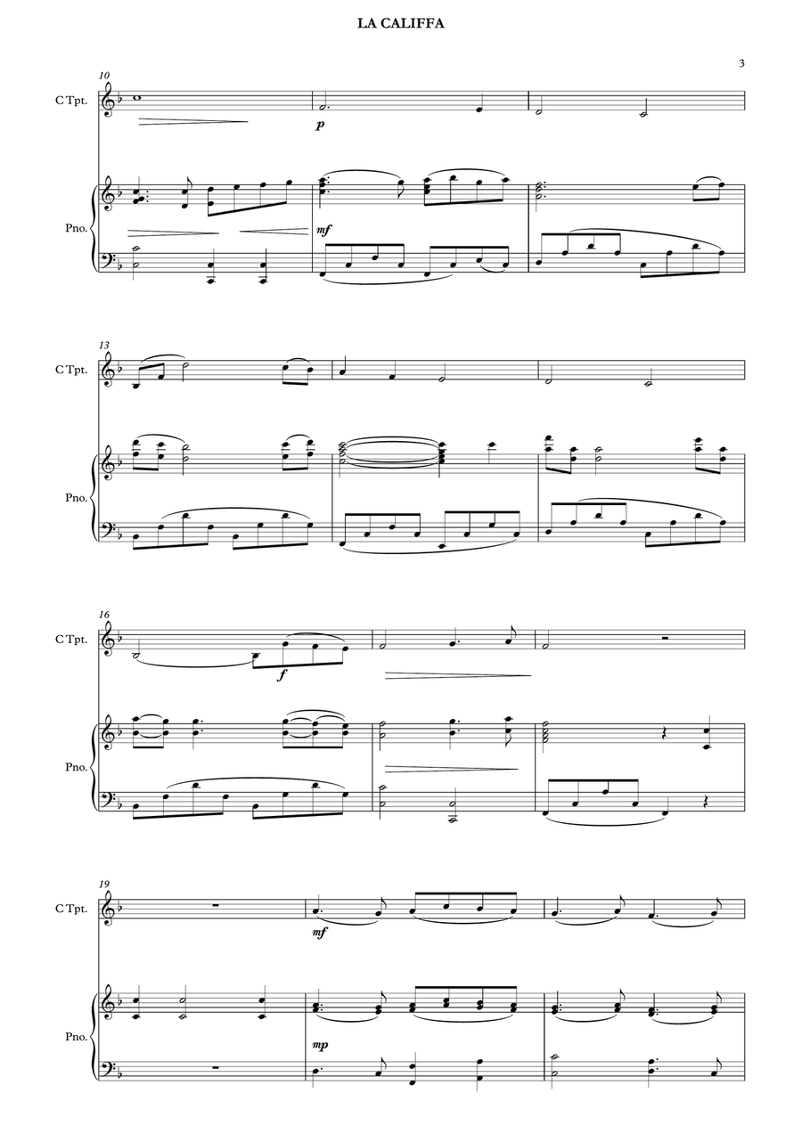 La Califfa La Califfa C Trumpet scores gallery preview page 4