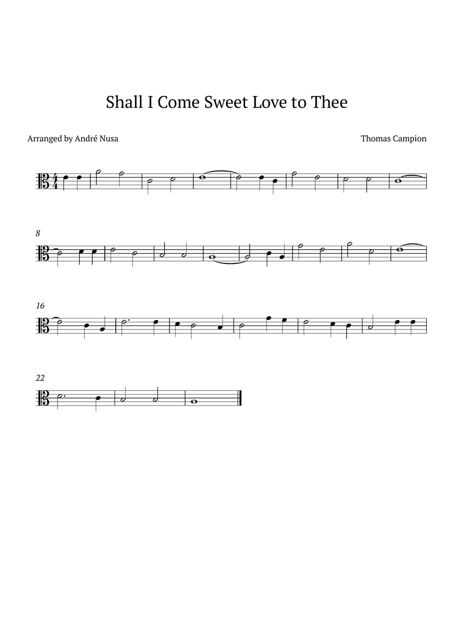 Shall I Come Sweet Love Viola Solo scores gallery preview page 1