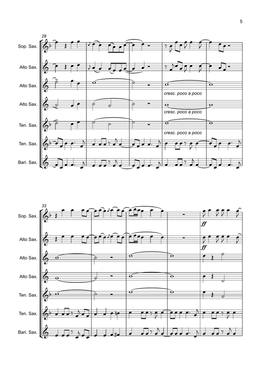 Valerie Valerie Saxophone Quartet scores gallery preview page 5