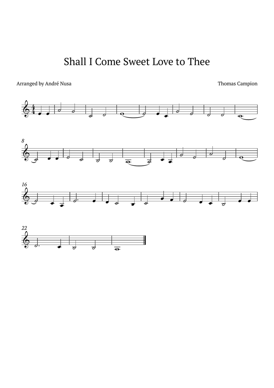 Shall I Come Sweet Love Violin Solo scores gallery preview page 1