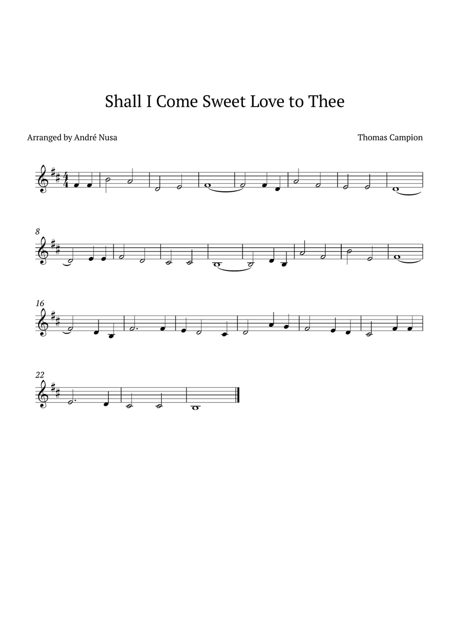 Shall I Come Sweet Love B-Flat Trumpet scores gallery preview page 1