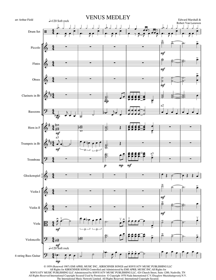 Medley: Venus with Venus Full Orchestra scores gallery preview page 1