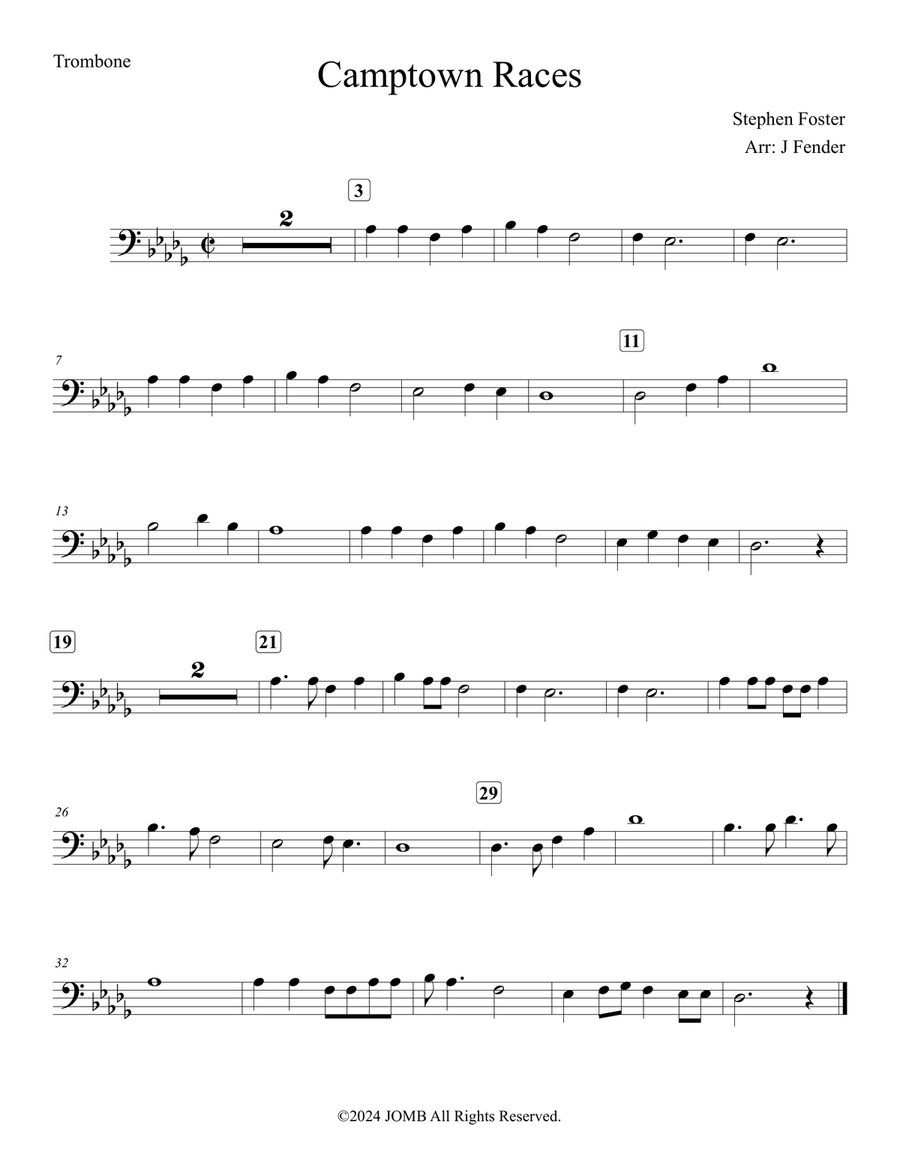 Camptown Races Camptown Races Easy Piano scores gallery preview page 1