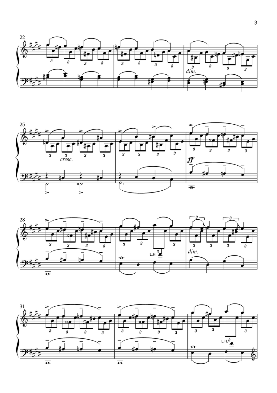 Prelude in C# Minor (Op.3 No.2) [Version for Small Hands] Piano Solo scores gallery preview page 3