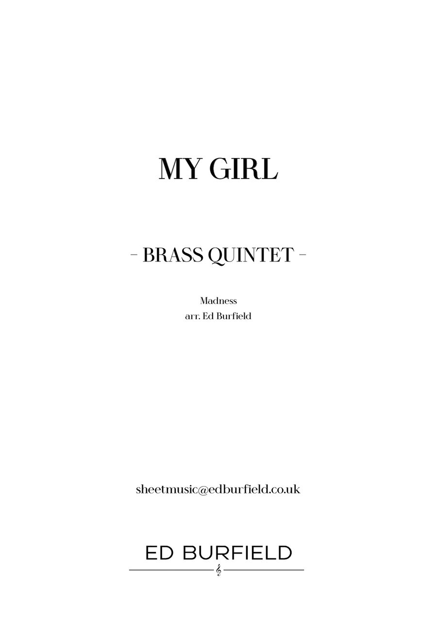 My Girl My Girl Brass Quintet scores gallery preview page 1