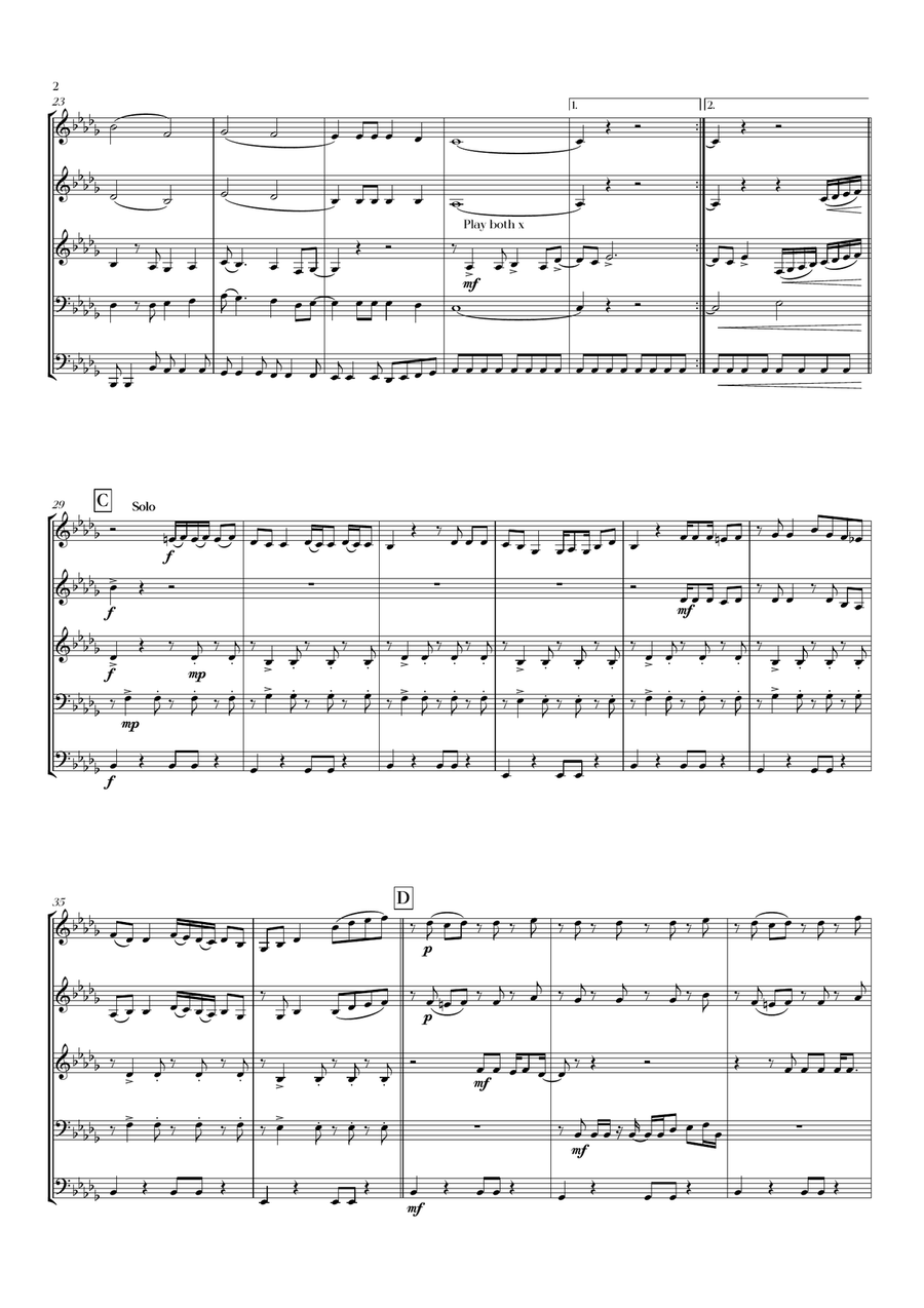 My Girl My Girl Brass Quintet scores gallery preview page 4