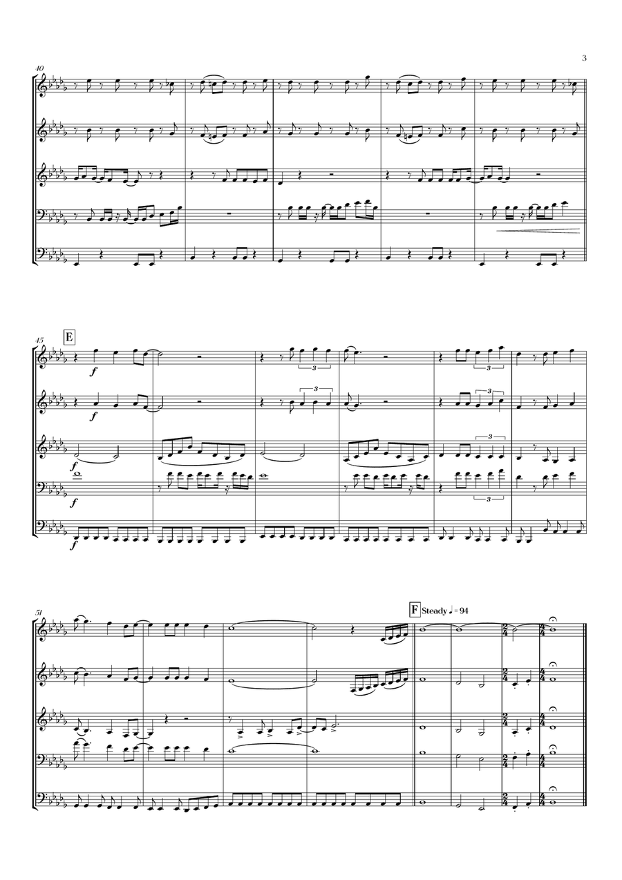 My Girl My Girl Brass Quintet scores gallery preview page 5