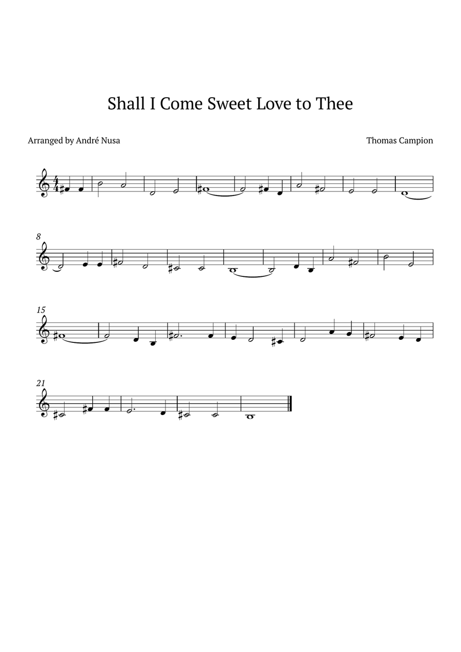 Shall I Come Sweet Love Horn Solo scores gallery preview page 1