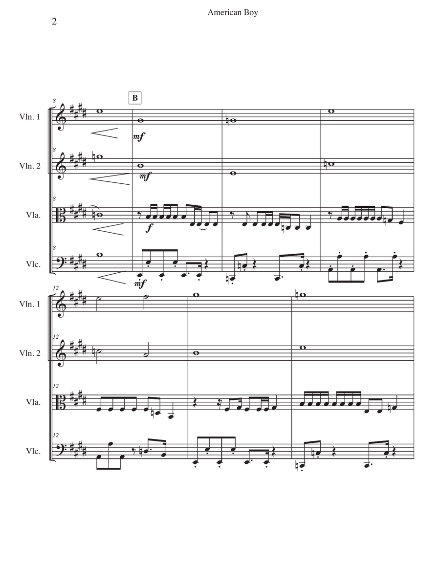 American Boy American Boy String Quartet scores gallery preview page 2
