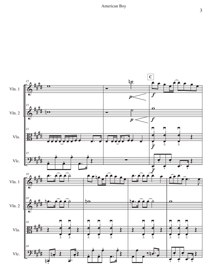 American Boy American Boy String Quartet scores gallery preview page 3