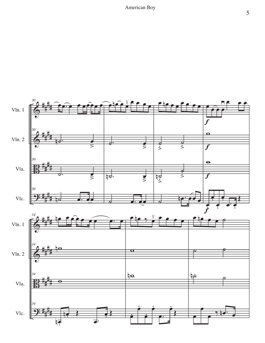 American Boy American Boy String Quartet scores gallery preview page 5